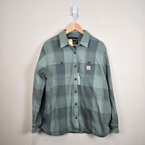 Carhartt Loose Fit Twill Shirt Jacket Size M/8-10 Patina Green Shacket